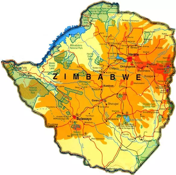 zimbabwe turismo mappa